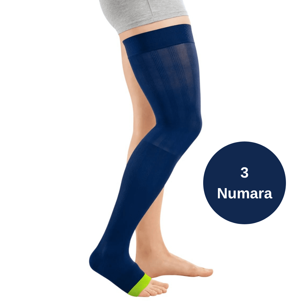 Mediven Rehab One Dizüstü Varis Çorabı - CCL1 - Burnu Açık - Lime/Mavi - 3 Numara