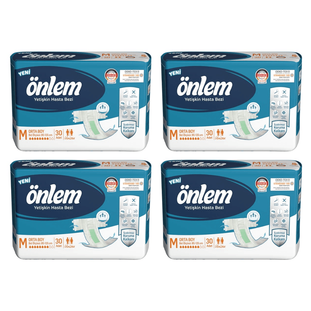 Önlem - Belbantlı Yetişkin Hasta Bezi - M - 120 Adet, 4 Paket