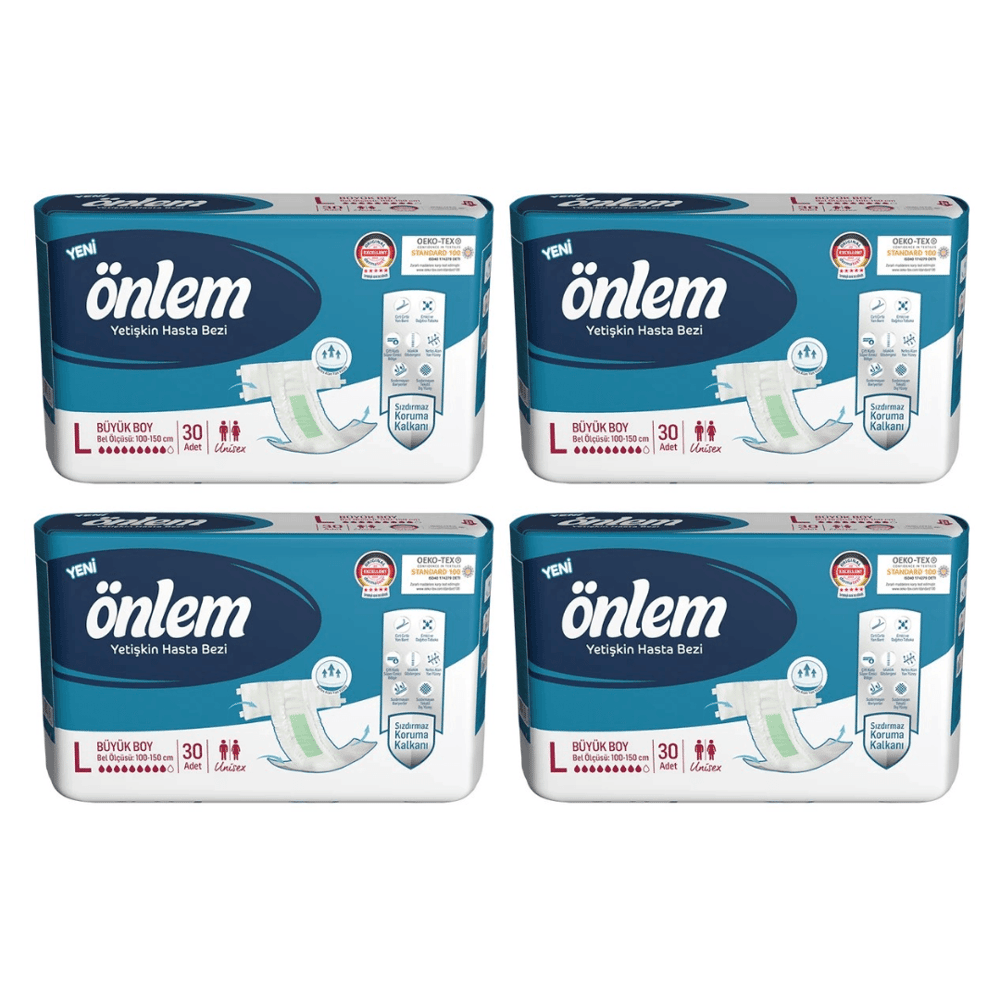 Önlem - Belbantlı Yetişkin Hasta Bezi - L - 120 Adet, 4 Paket