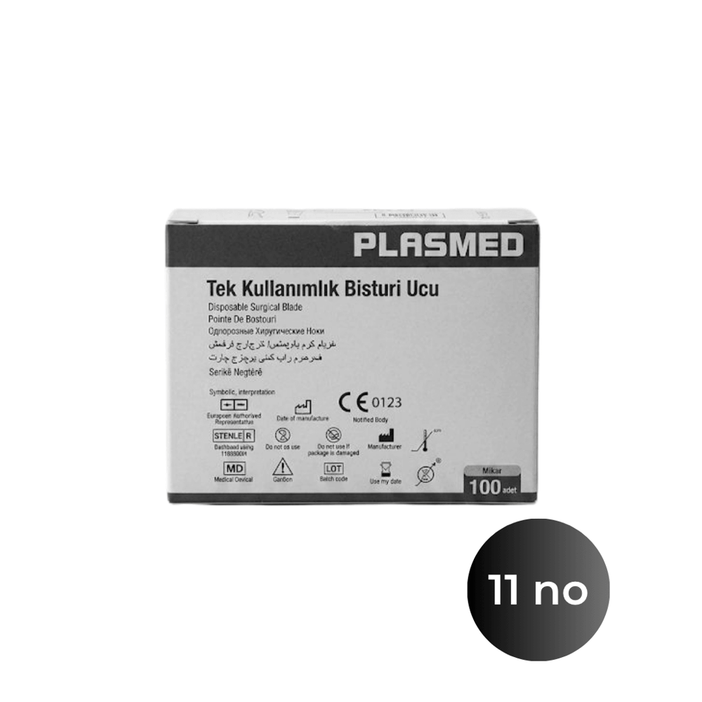 PLASMED- 11 No Bistüri Ucu (Cerrahi Bıçak) – 100'lü Paket