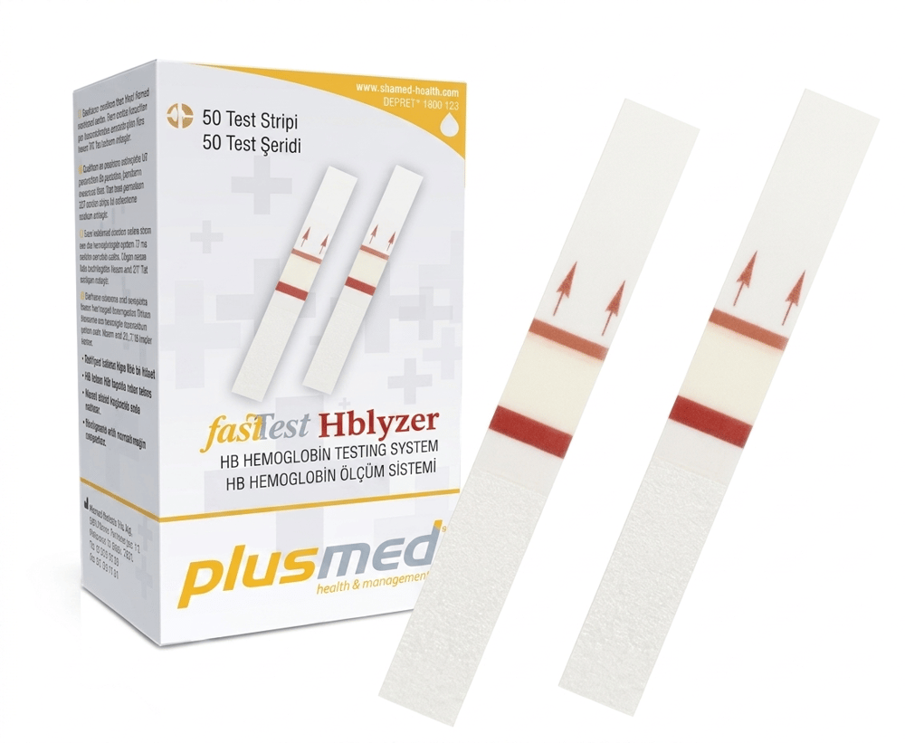 Plusmed - Fasttest Hblyzer Hemoglobin Ölçüm Stripi 50