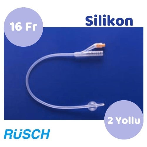 Rüsch - Foley 2 Yollu Silikonlu Sonda - 16 Numara