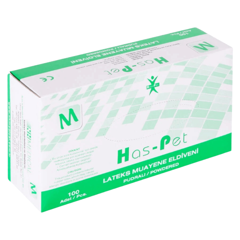 Haspet - Lateks Pudralı Muayene Eldiveni