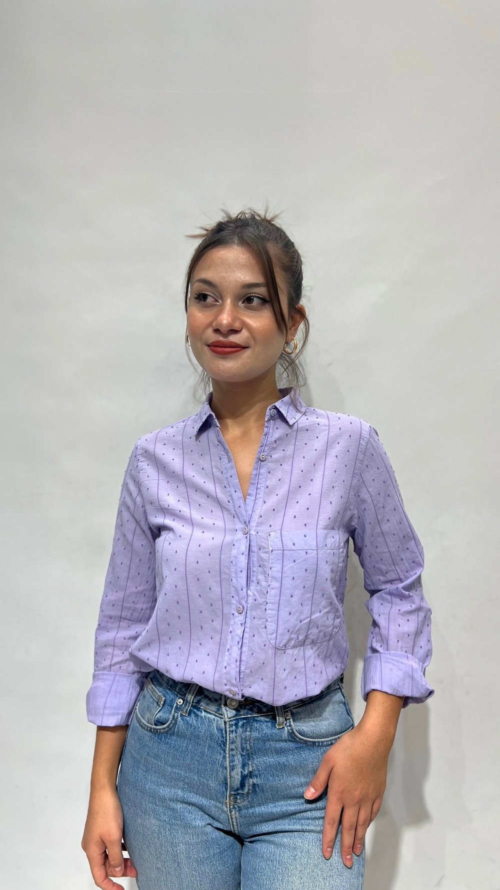 Lila Slim Fit Gömlek