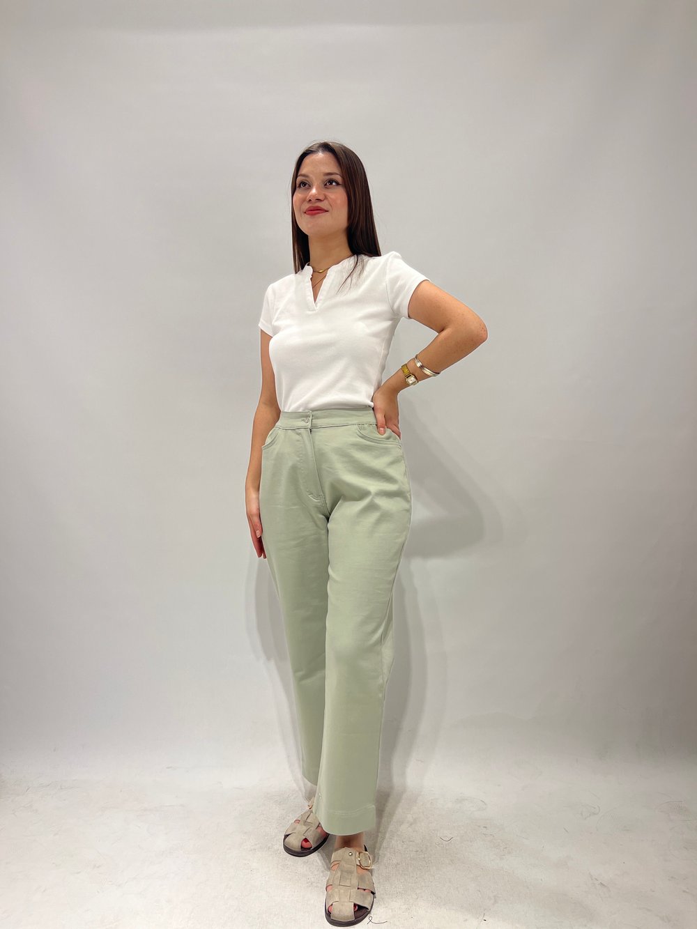 Mint Yeşil Full Likra Pantolon