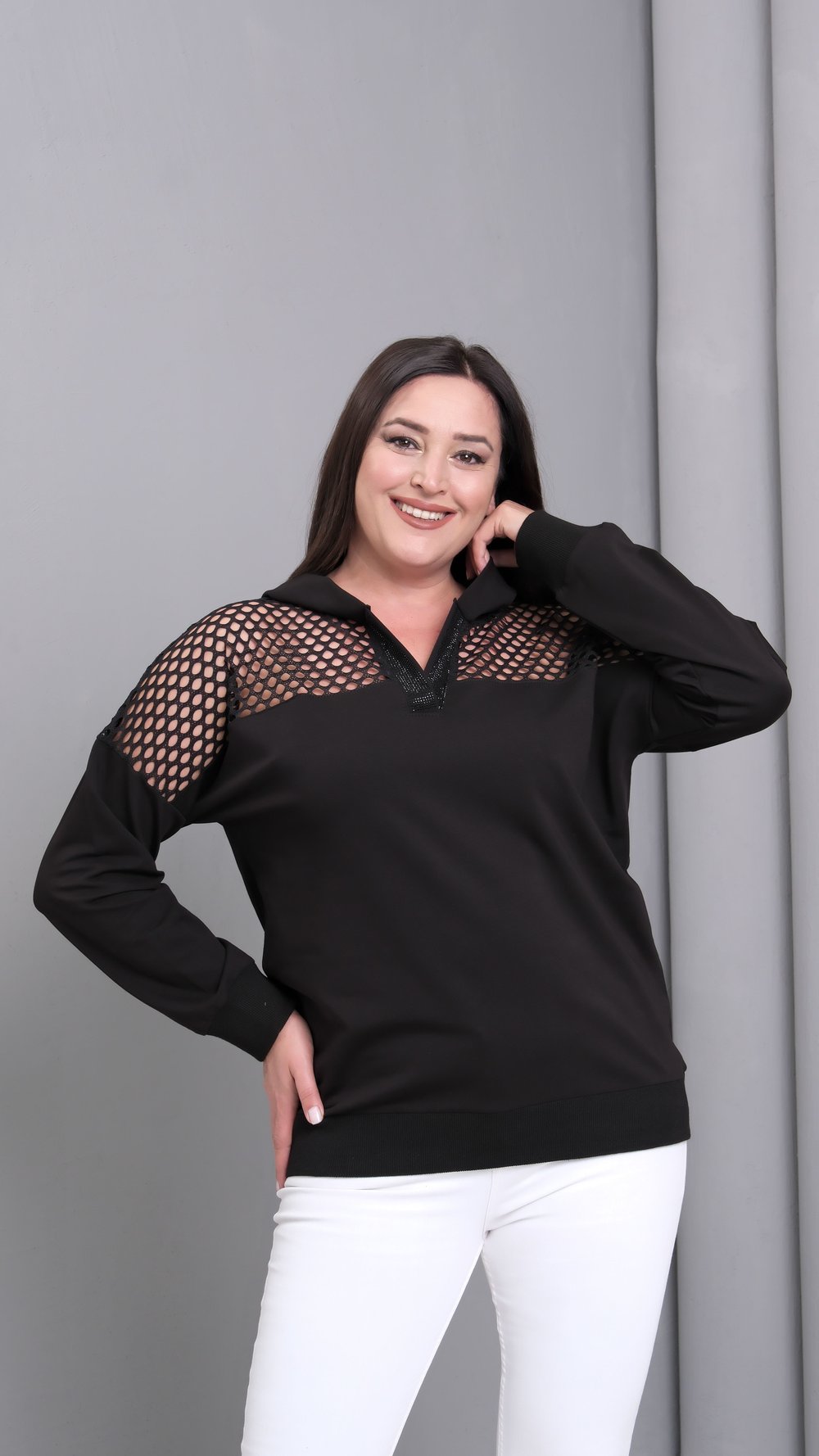 2471 Fileli Kapüşonlu Sweat 