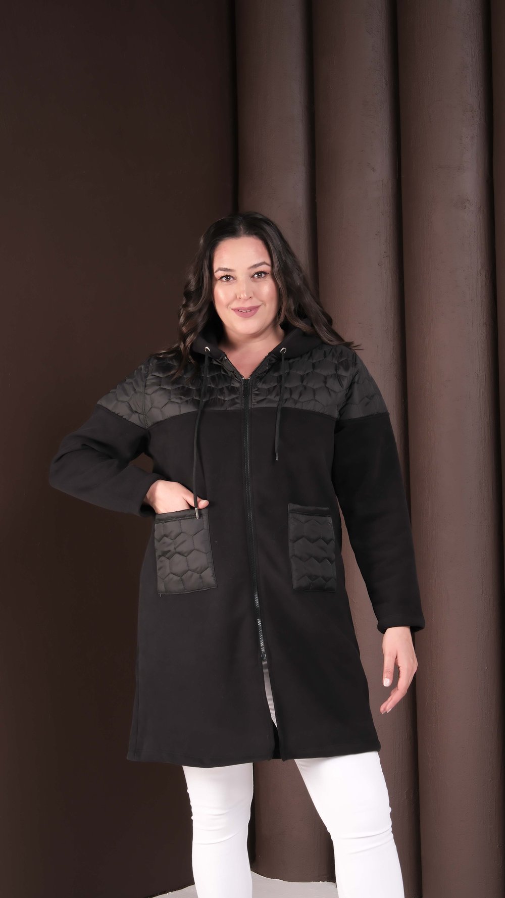 6813 3 İplik Kapitone Uzun Mont