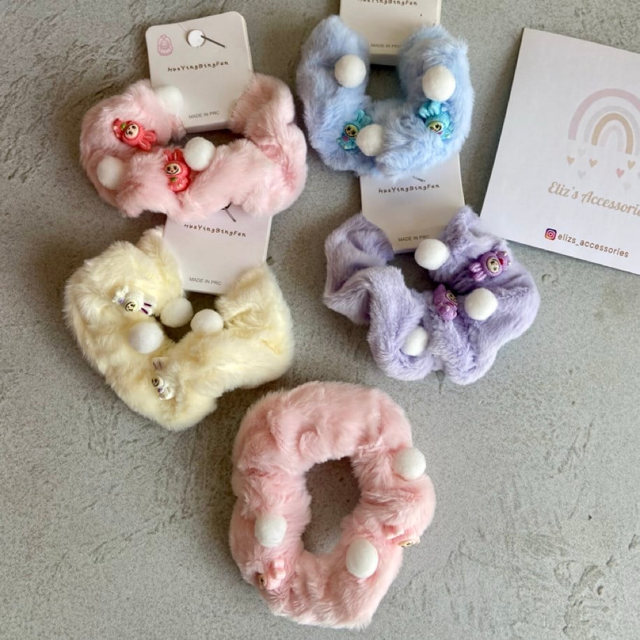 LABUBU FİGÜRLÜ SOFT PELUŞ LASTİK TOKA