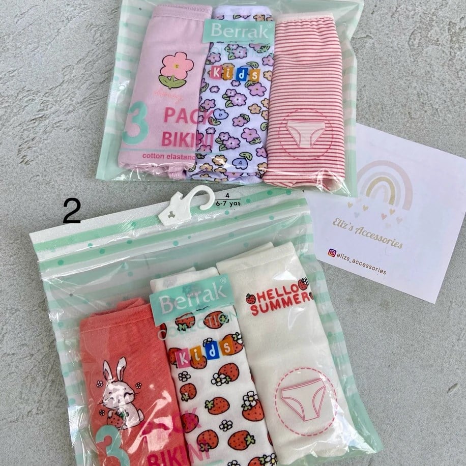 COTTON PAMUKLU 3’lü KIZ ALÇ İÇ ÇAMAŞIRI 6-7 YAŞ