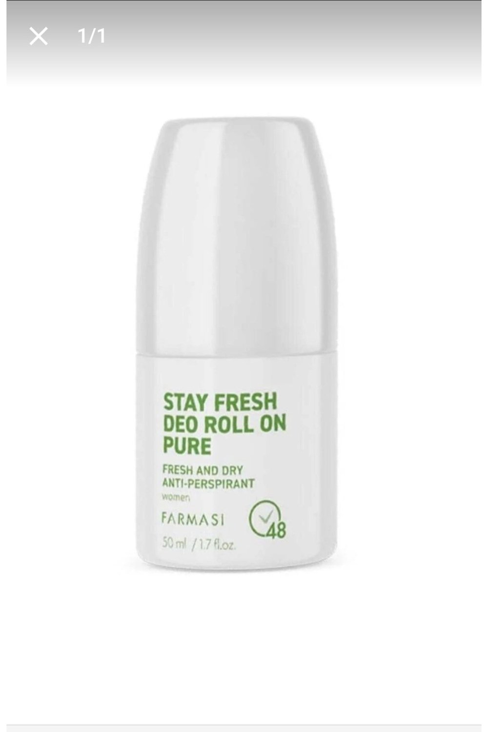 Anti-Perspirant Roll On Kadın Pure 50 ml