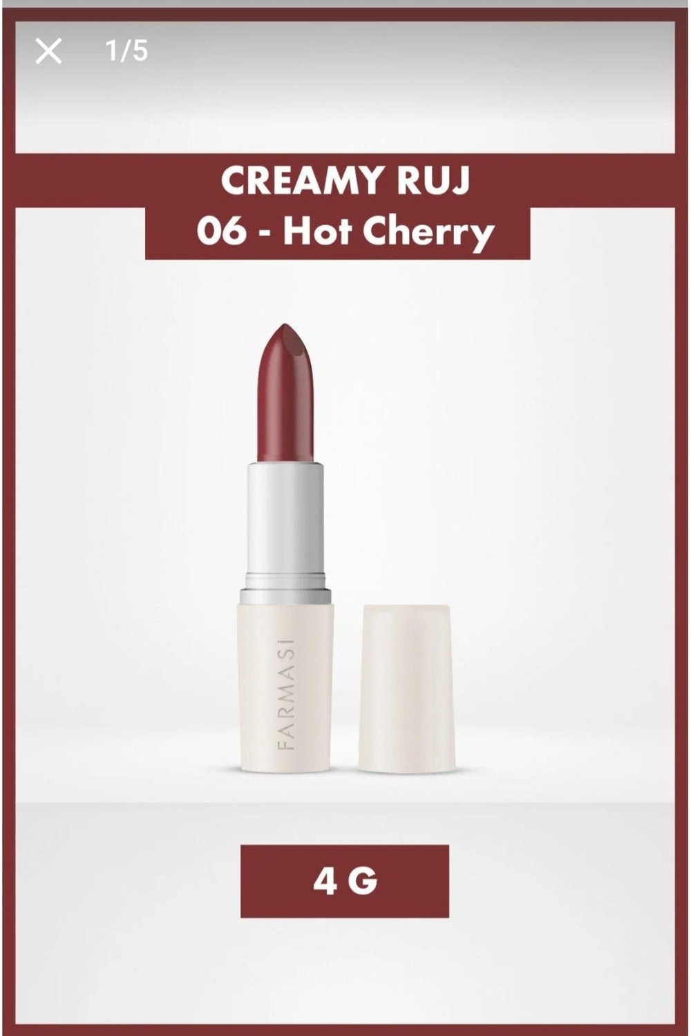 Creamy Lipstick Ruj 06 Hot Cherry