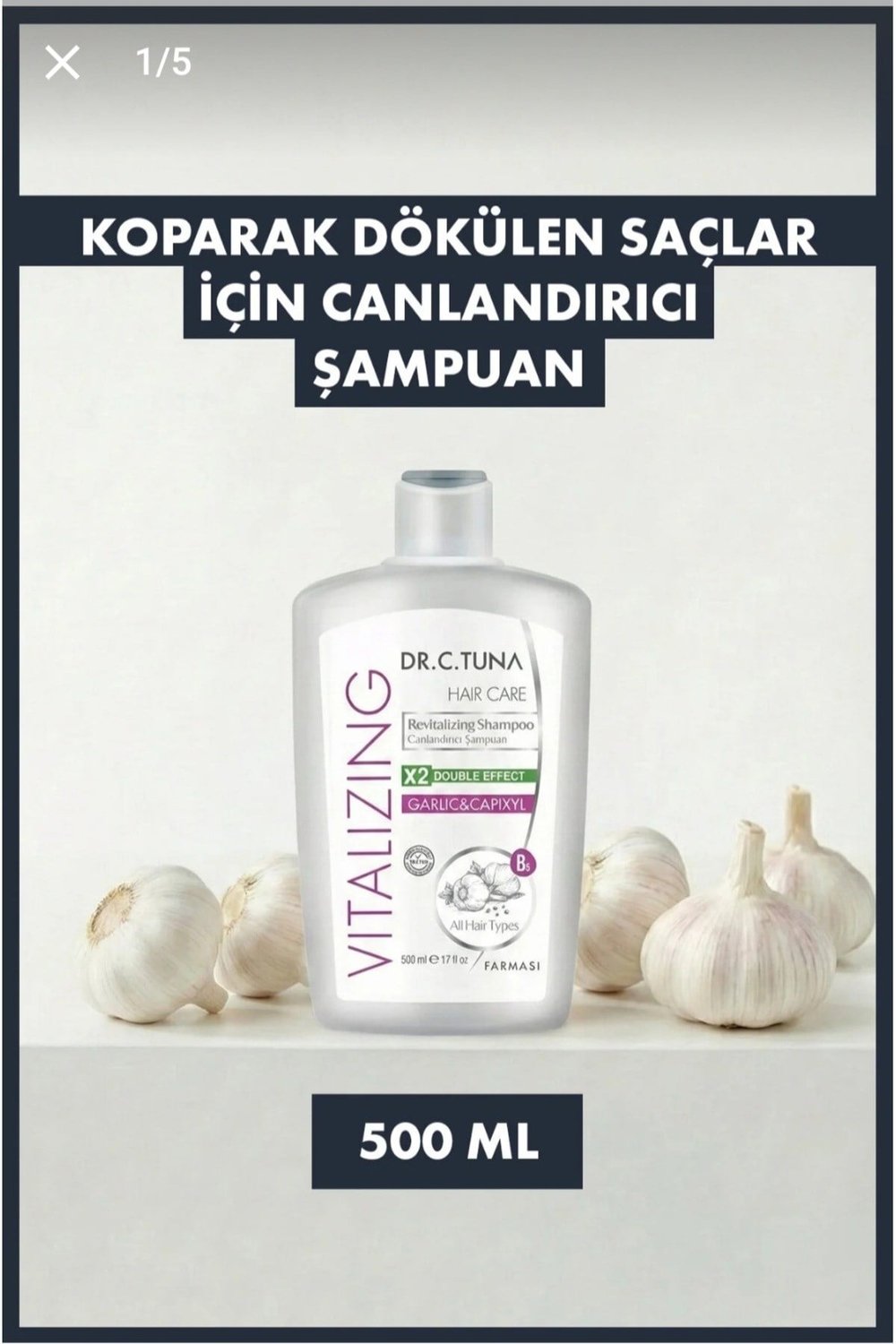 Dr. C. Tuna Vıtalızıng Sarımsaklı Şampuan 500 ml |ORJİNAL ÜRÜN || HIZLI GÖNDERİM ||