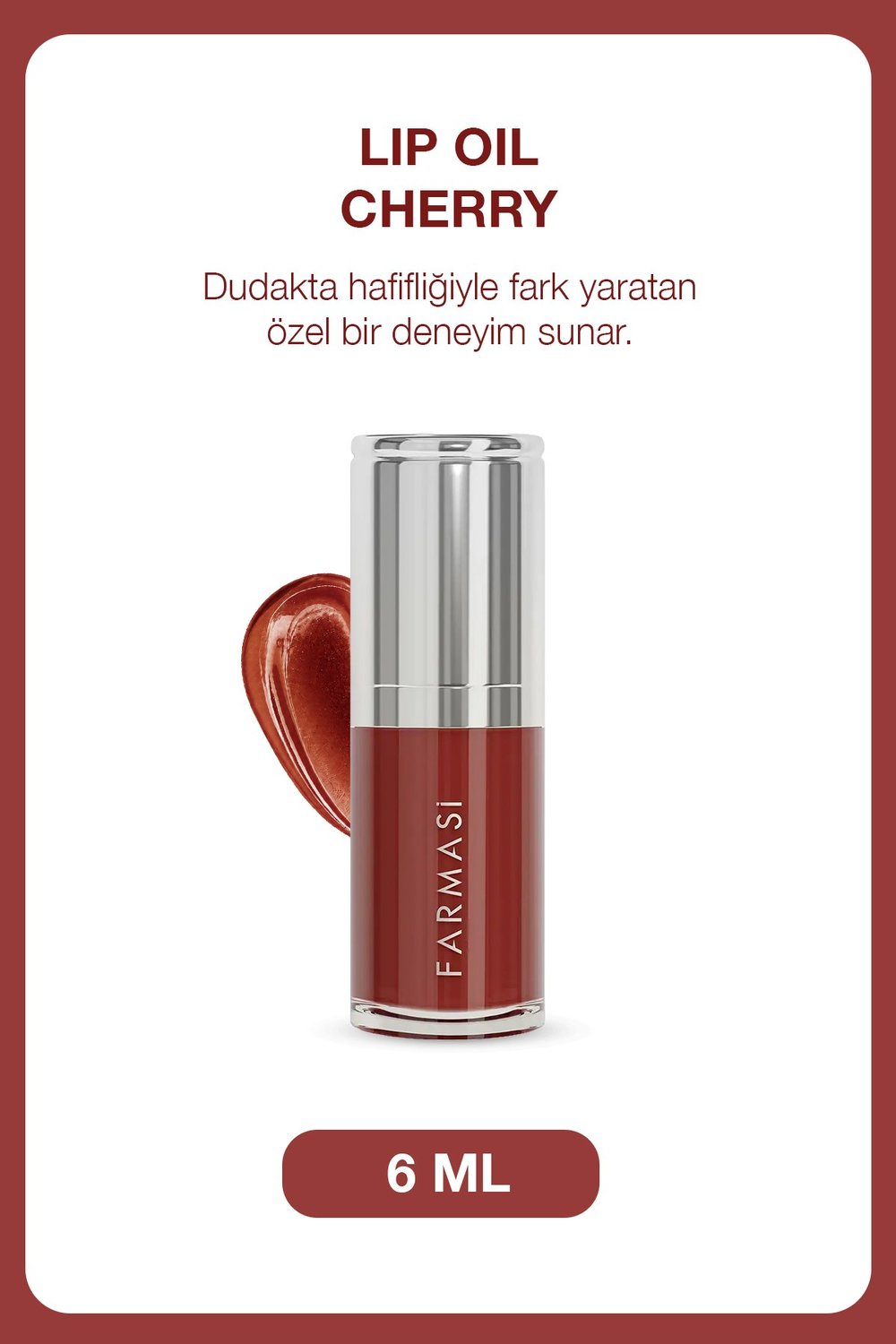 Lip Oil | Nemlendirici ve Bakım Etkili Işıltı Veren Dudak Yağı - Cherry
