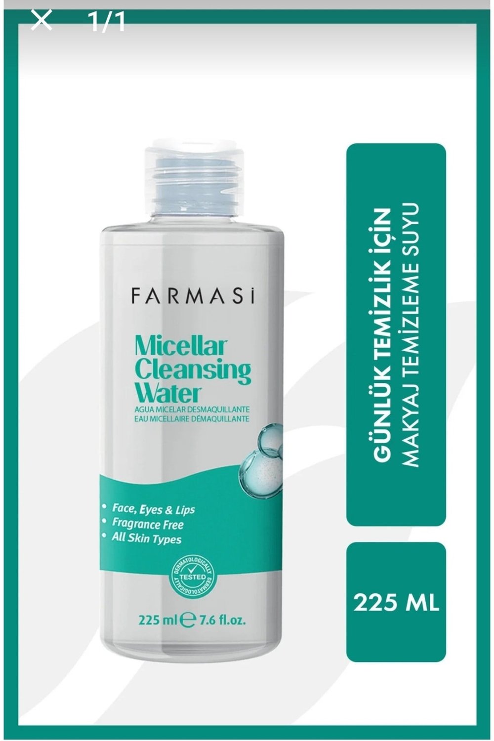 Micellar Makyaj Temizleme Suyu 225 ml