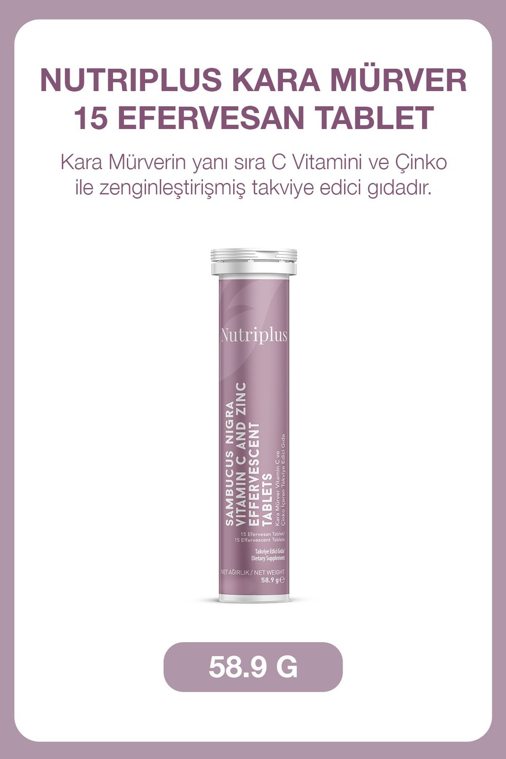 Nutriplus Kara Mürver 15 Efervesan Tablet
