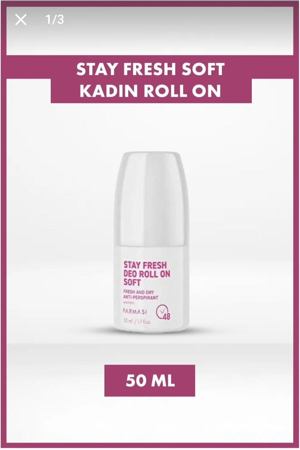 Stay Fresh Deo Roll On Soft Kadın 50 ml