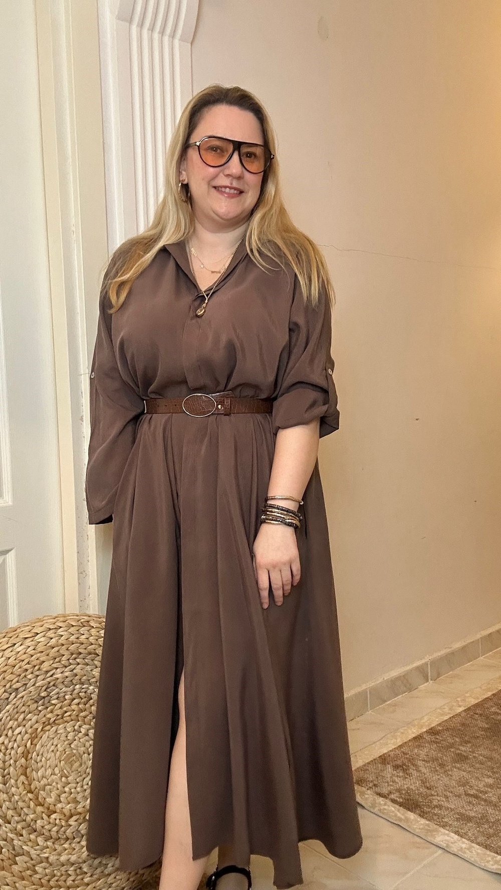 kahve gömlek elbise