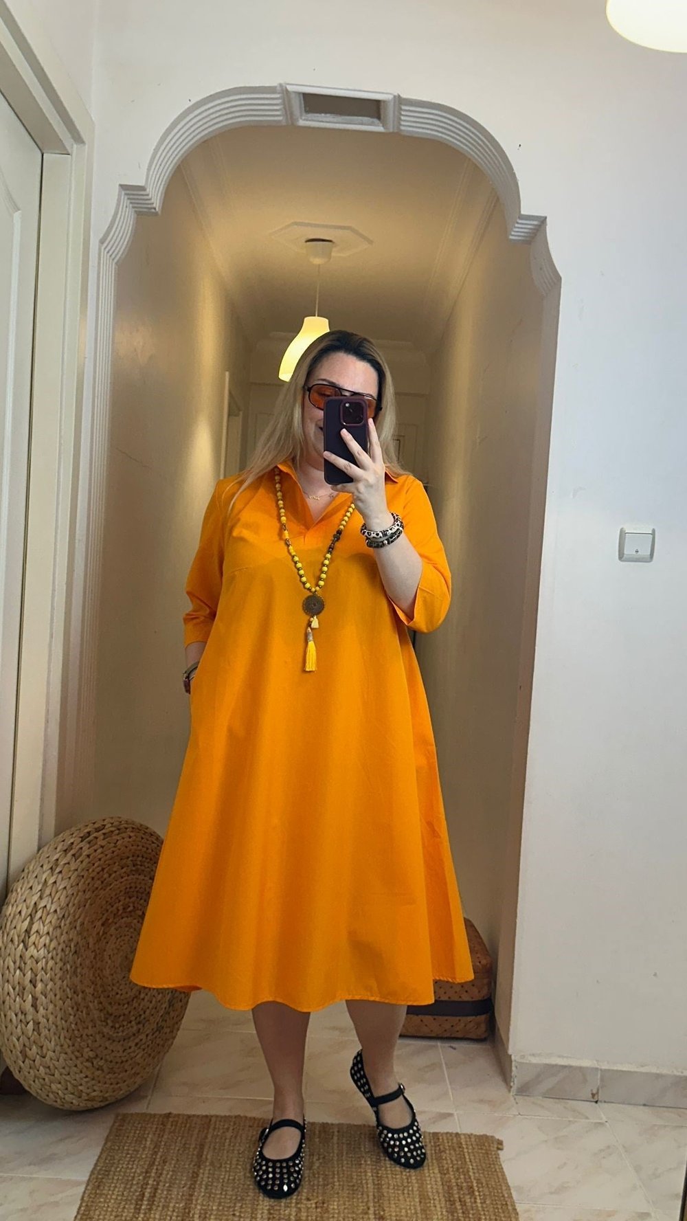 oranj elbise
