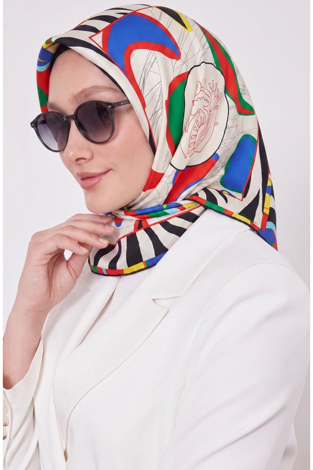Benetton Sıena Desenli Eşarp B-E-1009 Siyah