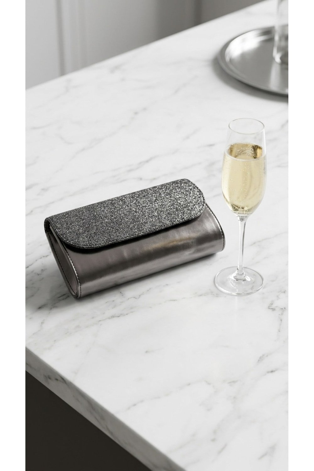 Simli Abiye Clutch Çanta