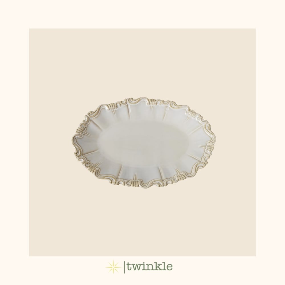 TWİNKLE ANTIQUE KAYIK TABAK 6'LI  12.5 × 8 × 2 CM TW-ANT-14001 