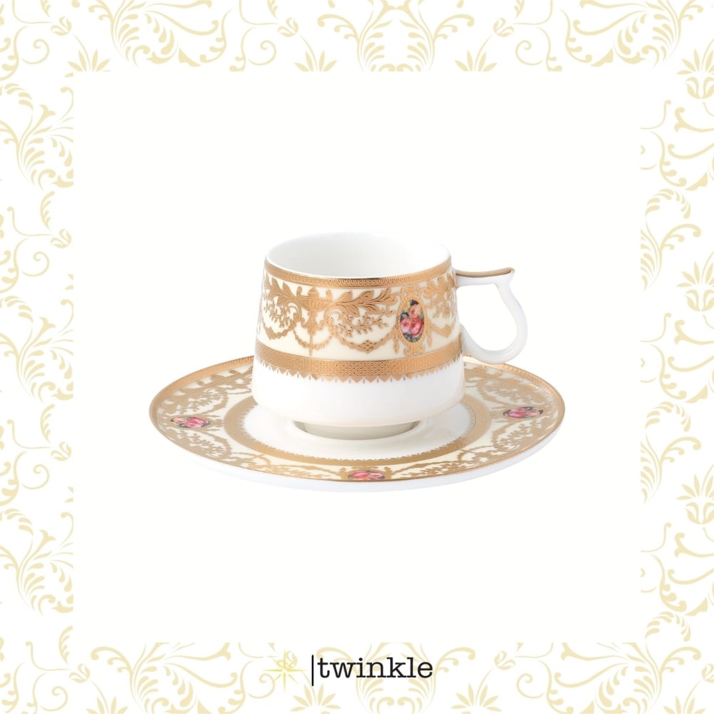TWİNKLE LUXURY GOLD KAHVE FİNCAN SETİ 6 KİŞİLİK 12 PRÇ. TW-12004