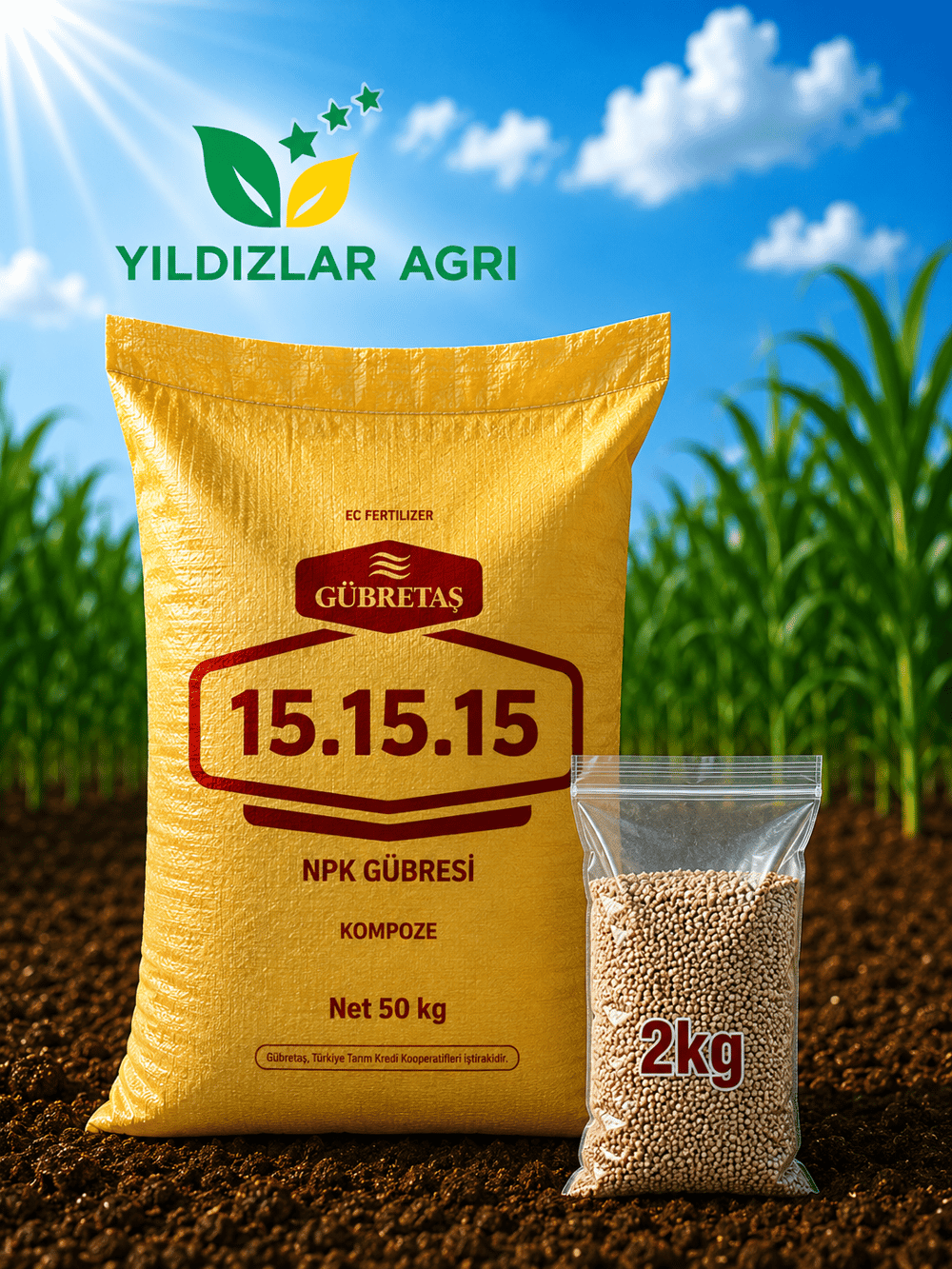 15.15.15 Kompoze Gübre 2 Kg (Bölünmüş Ambalaj)
