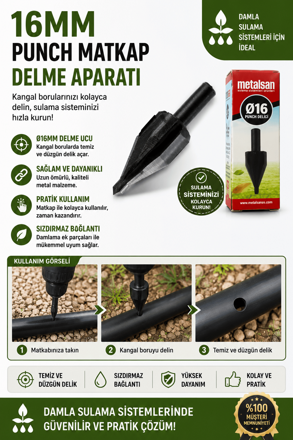 16mm Punch Matkapla Delme Apartı