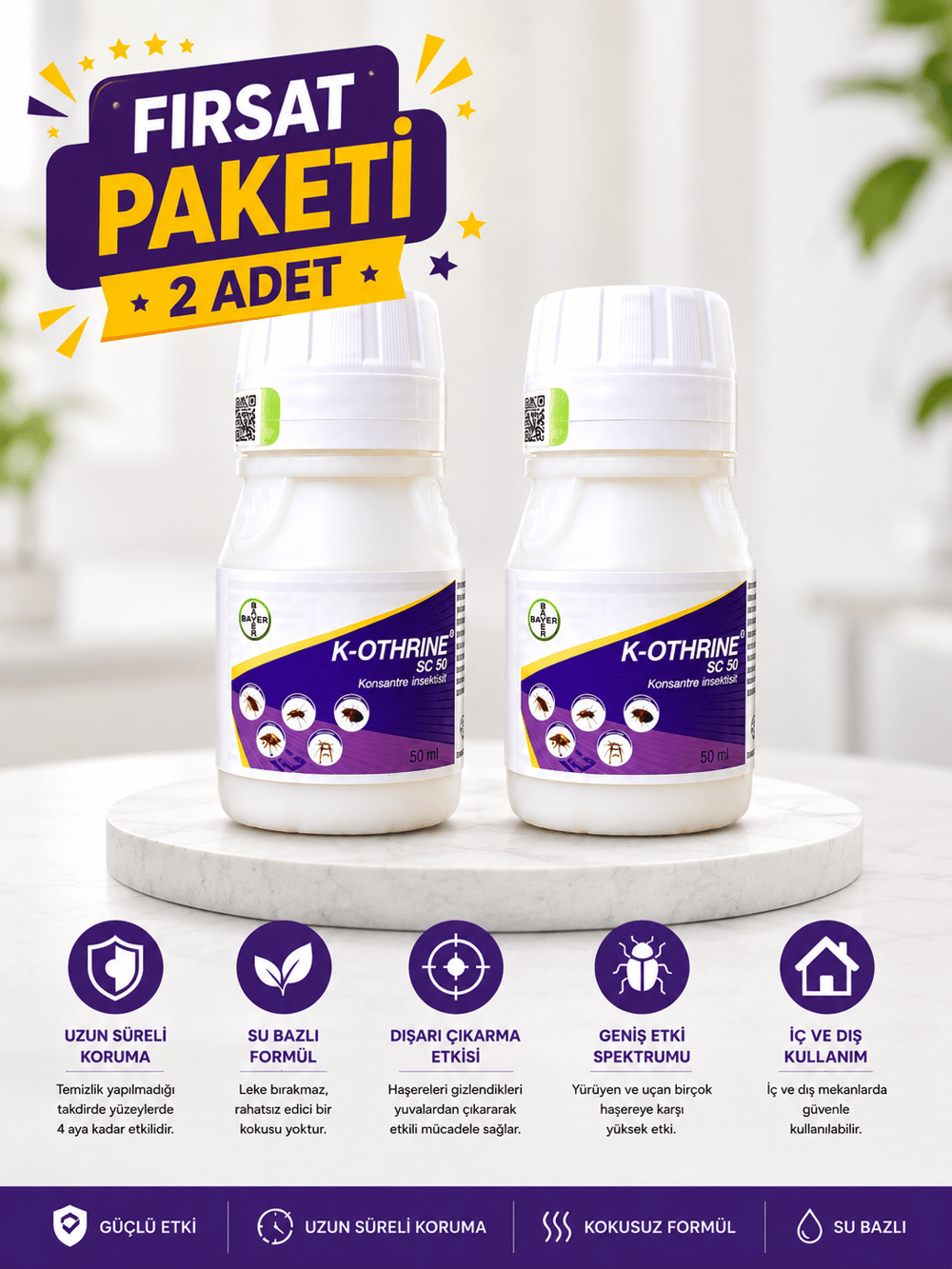 2 Adet Envu K-Othrine Sc 50ML