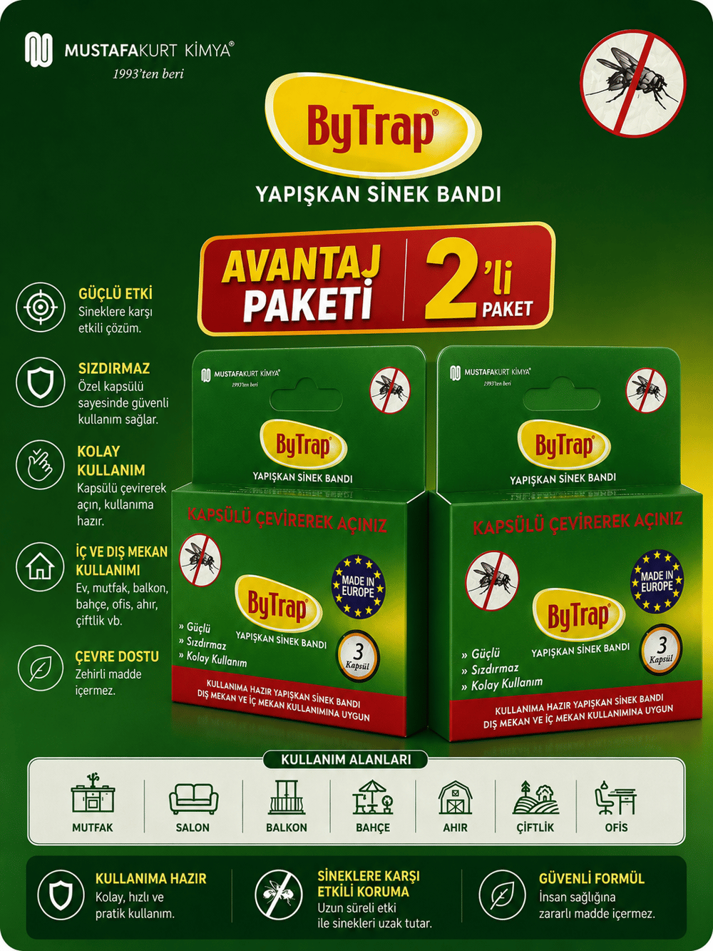 2 Kutu Bytap Yapışkan Sinek Bandı