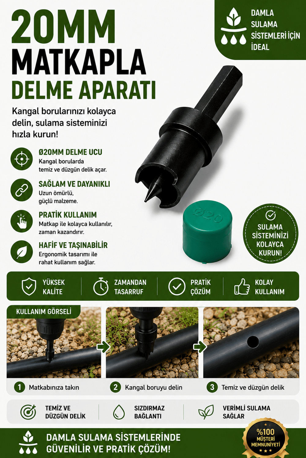 20mm Punch Matkapla Delme Apartı