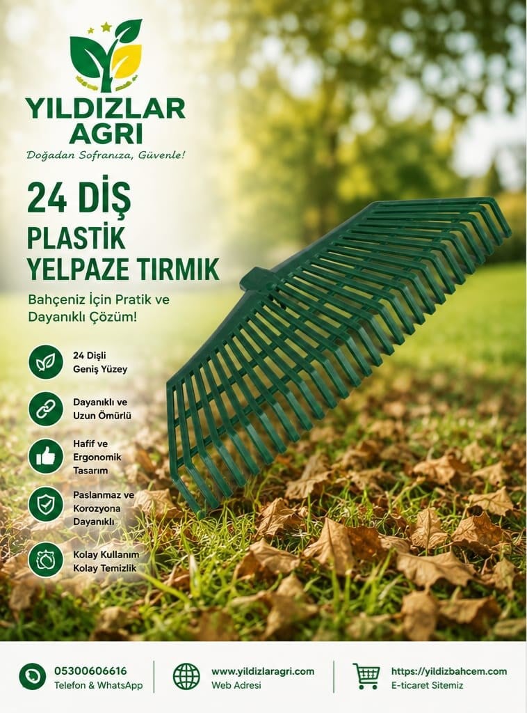 24 Dişli Plastik Yelpaze Tırmık