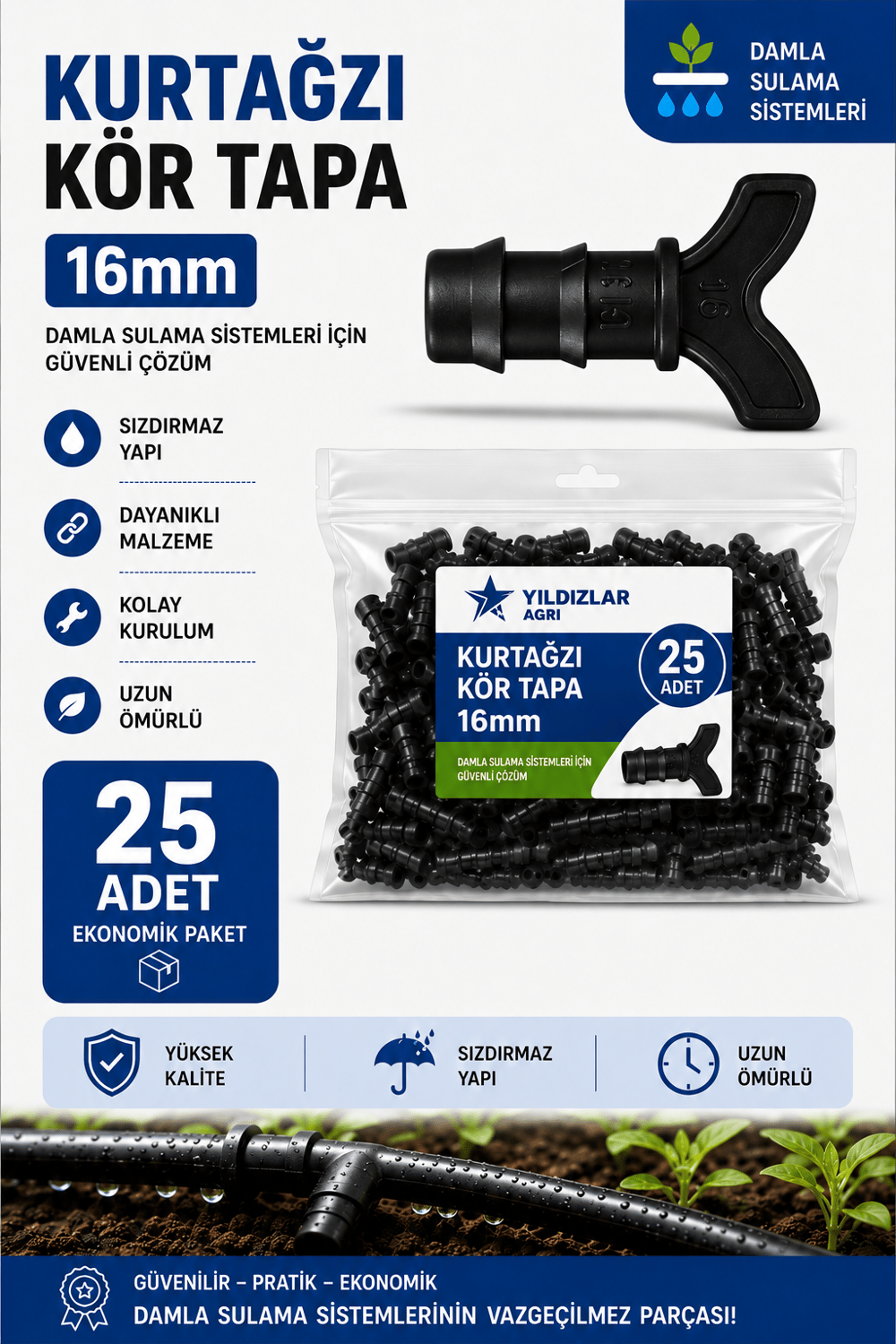 25 Adet 16mm Körtapa