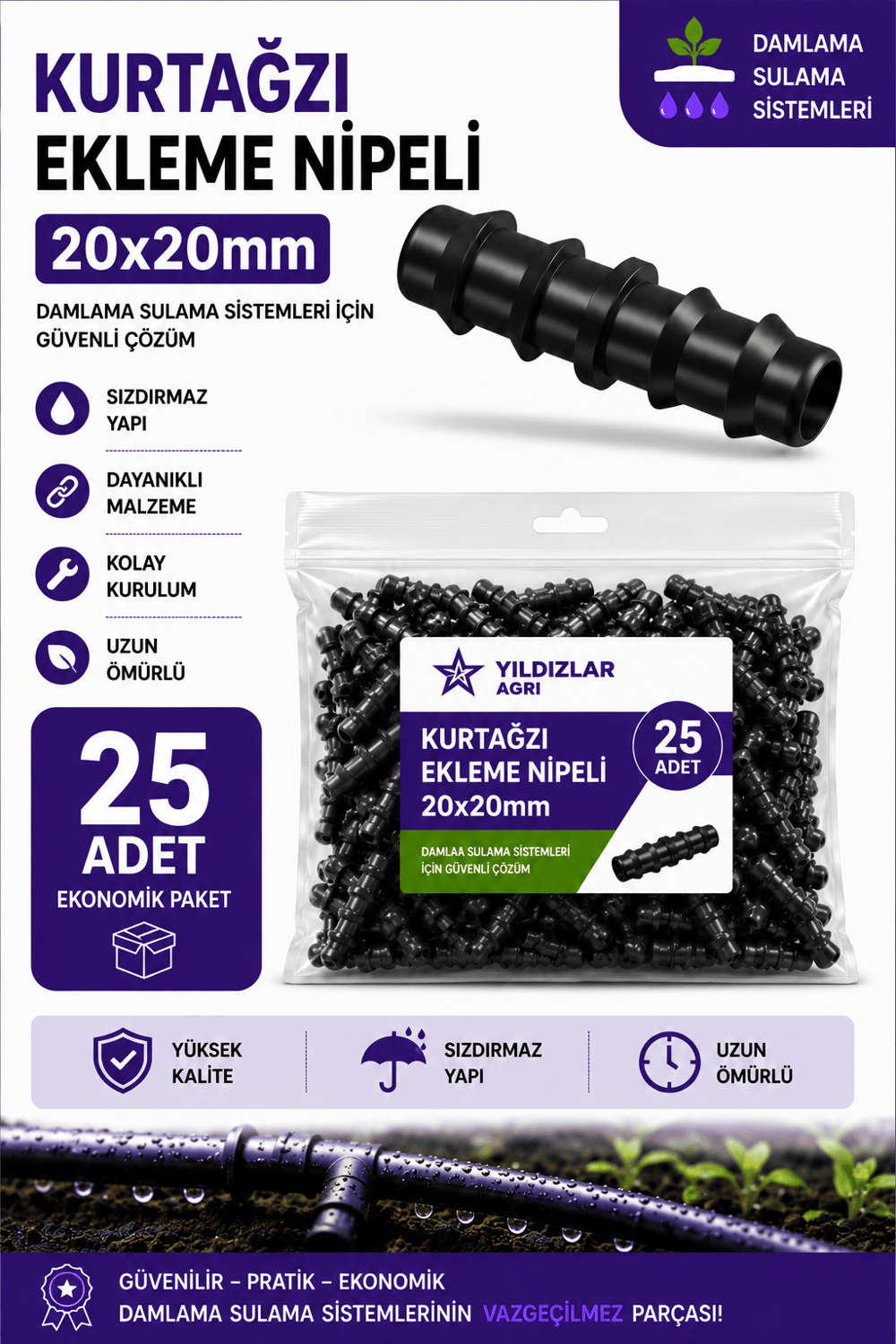 25 Adet 20x20 Ekleme Nipeli