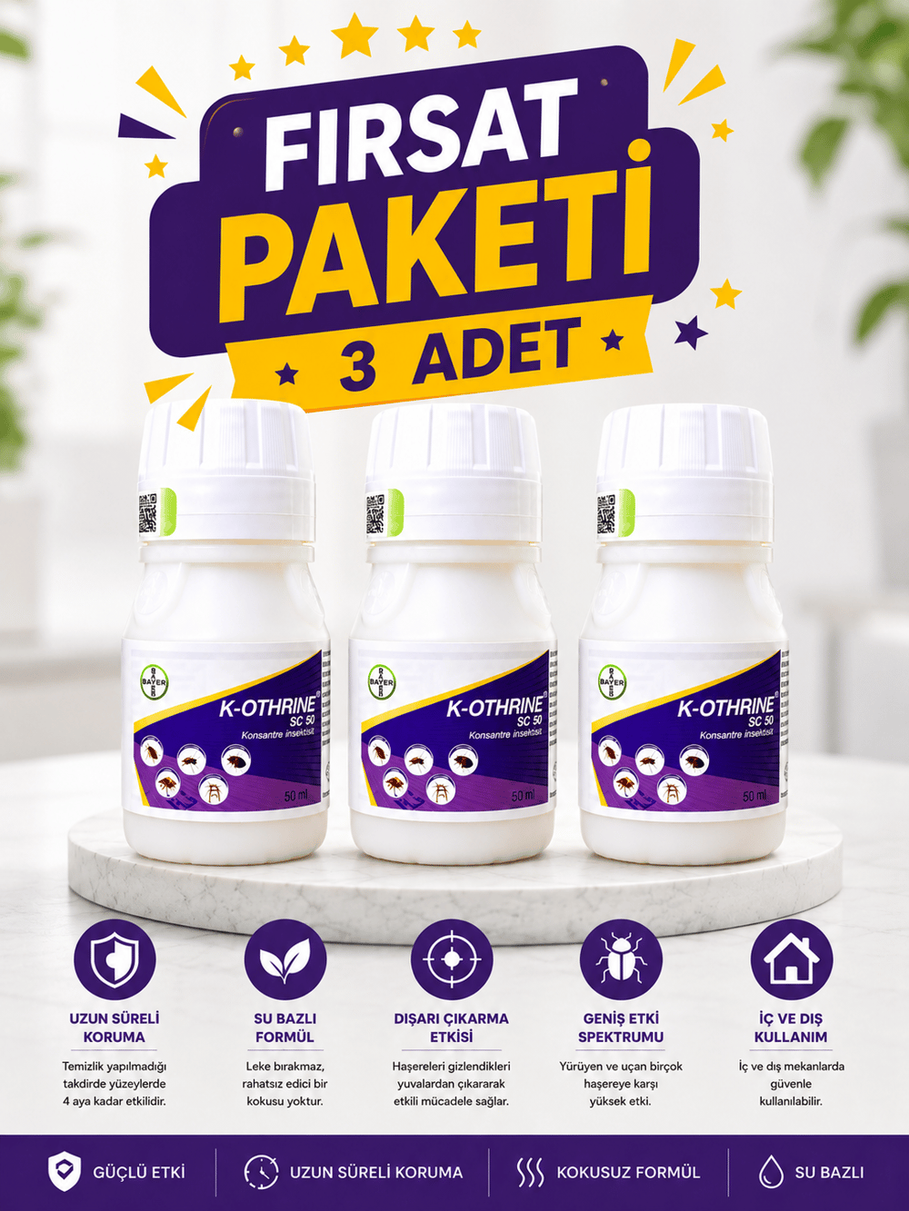 3 Adet Envu K-Othrine Sc 50ML