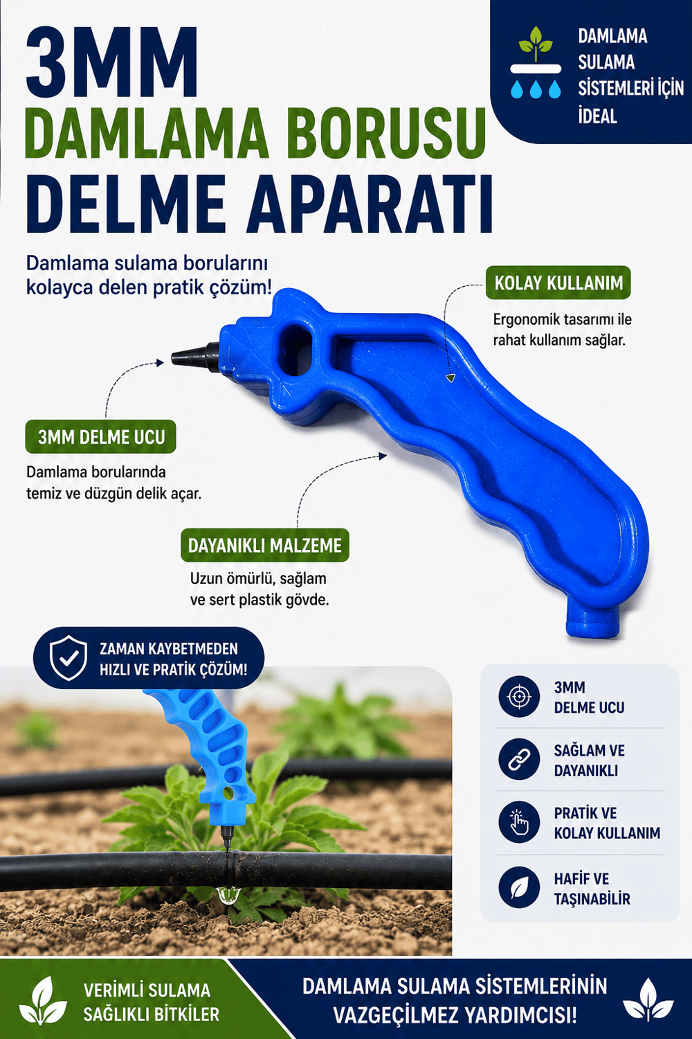 3mm Damlama Borusu Delme Aparatı