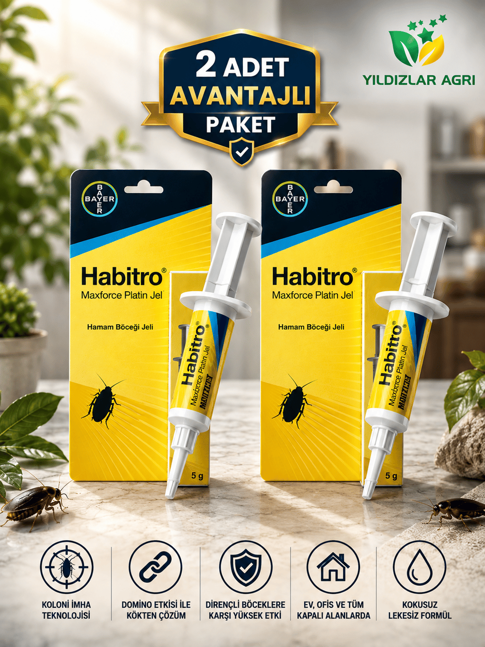 Bayer 2 Adet Habitro Macforce Platin Jel 5gr