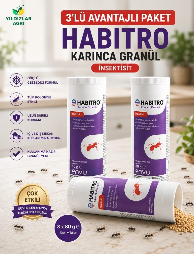 Envu Habitro 3 Adet Etkili Karınca Granül Yem 80GR