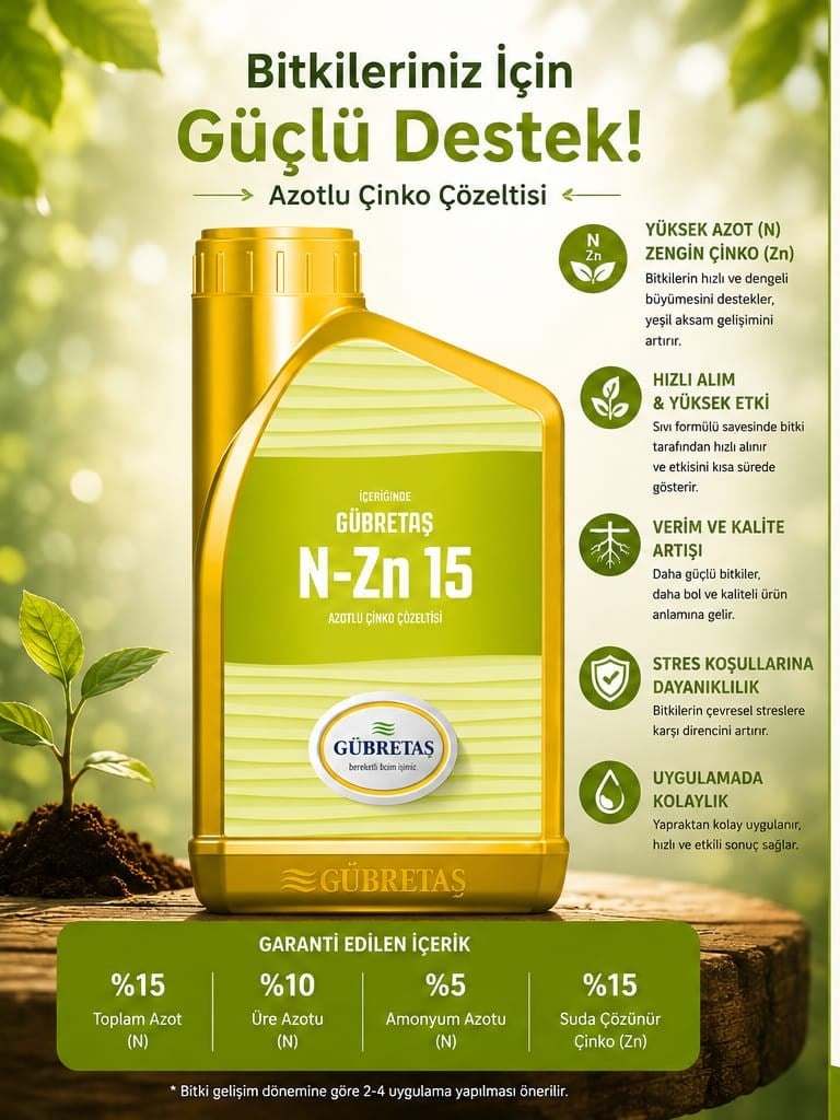 Gübretaş 15.0.0+4Zn 1Lt