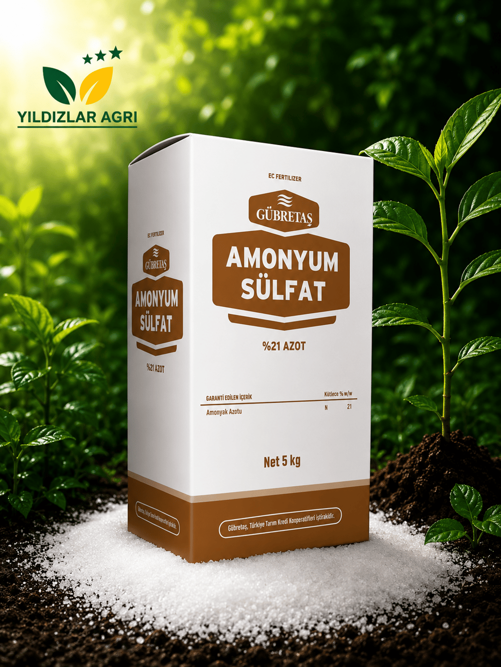 Gübretaş Bahçem %21 Amonyum Sülfat 5Kg (Kutulu)