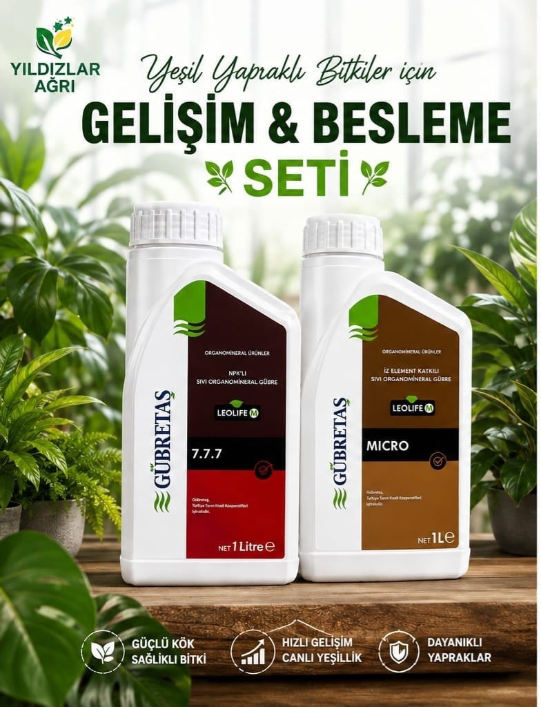 Yeşil Yapraklı Bitkiler Besleme & Gelişim Seti  (Leolife-M 7.7.7 + Leolife-M Micro)