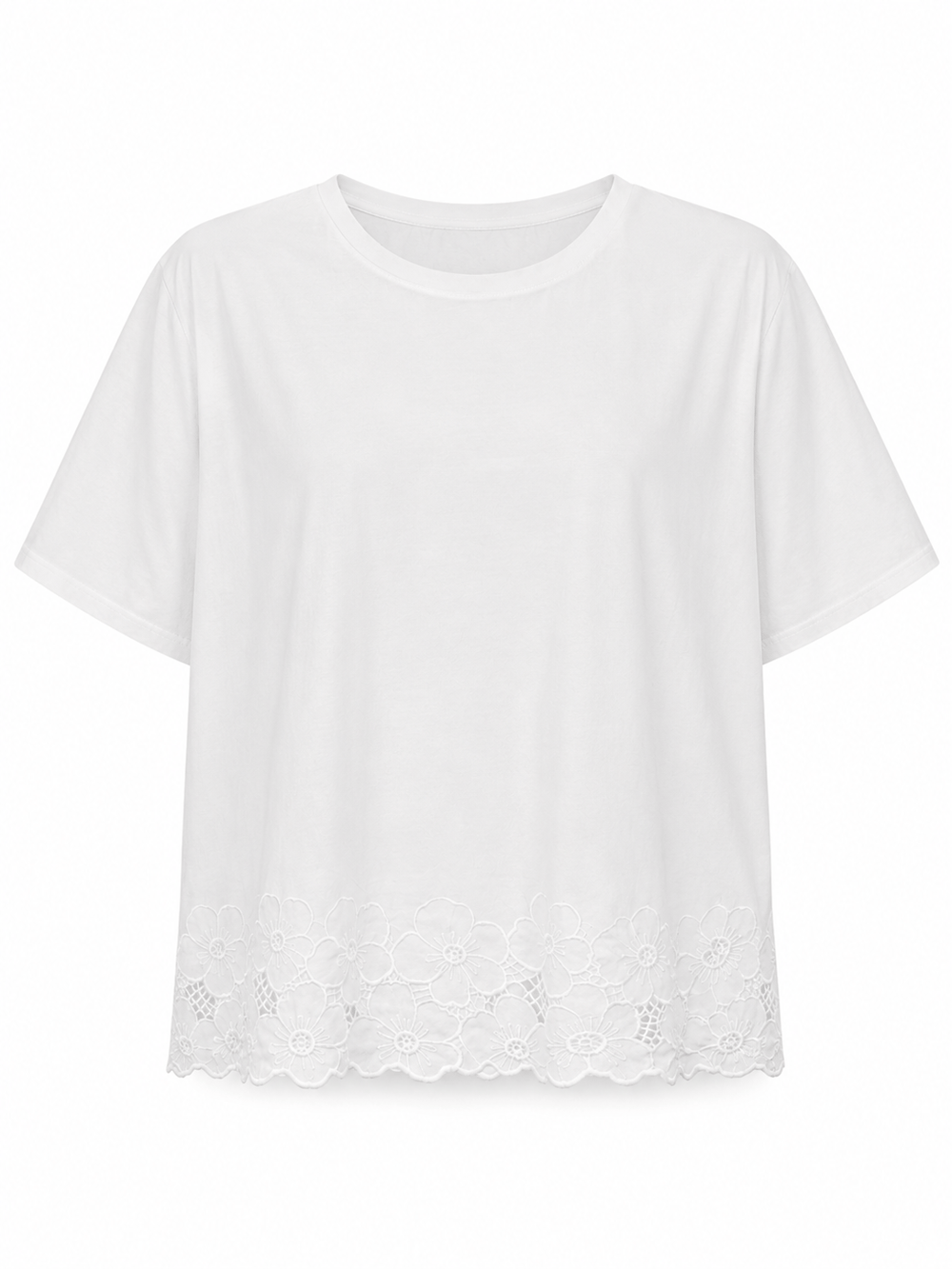 ÇİÇEK APLİKELİ T-SHIRT