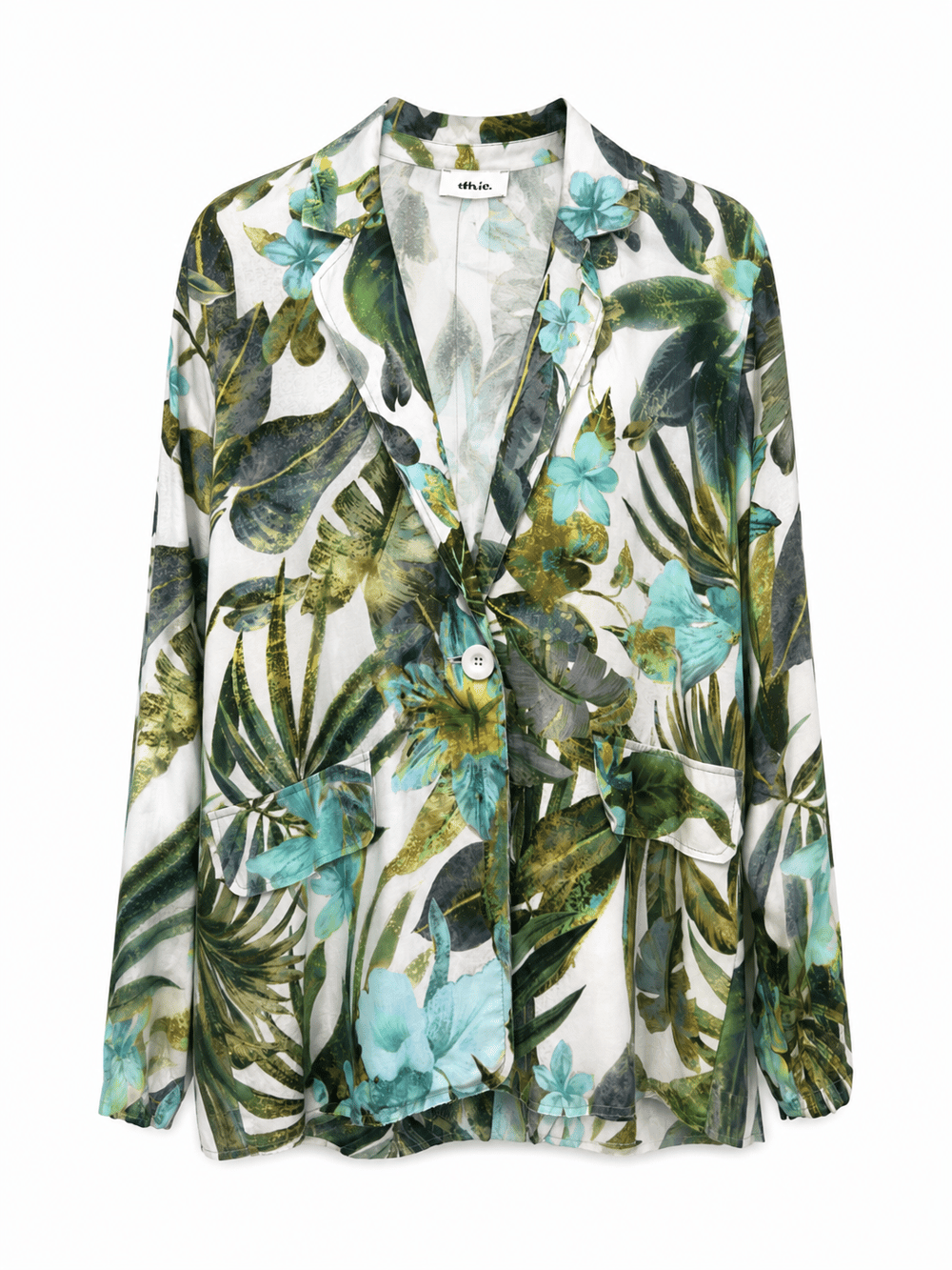 TROPİK DESENLİ SATEN BLAZER CEKET