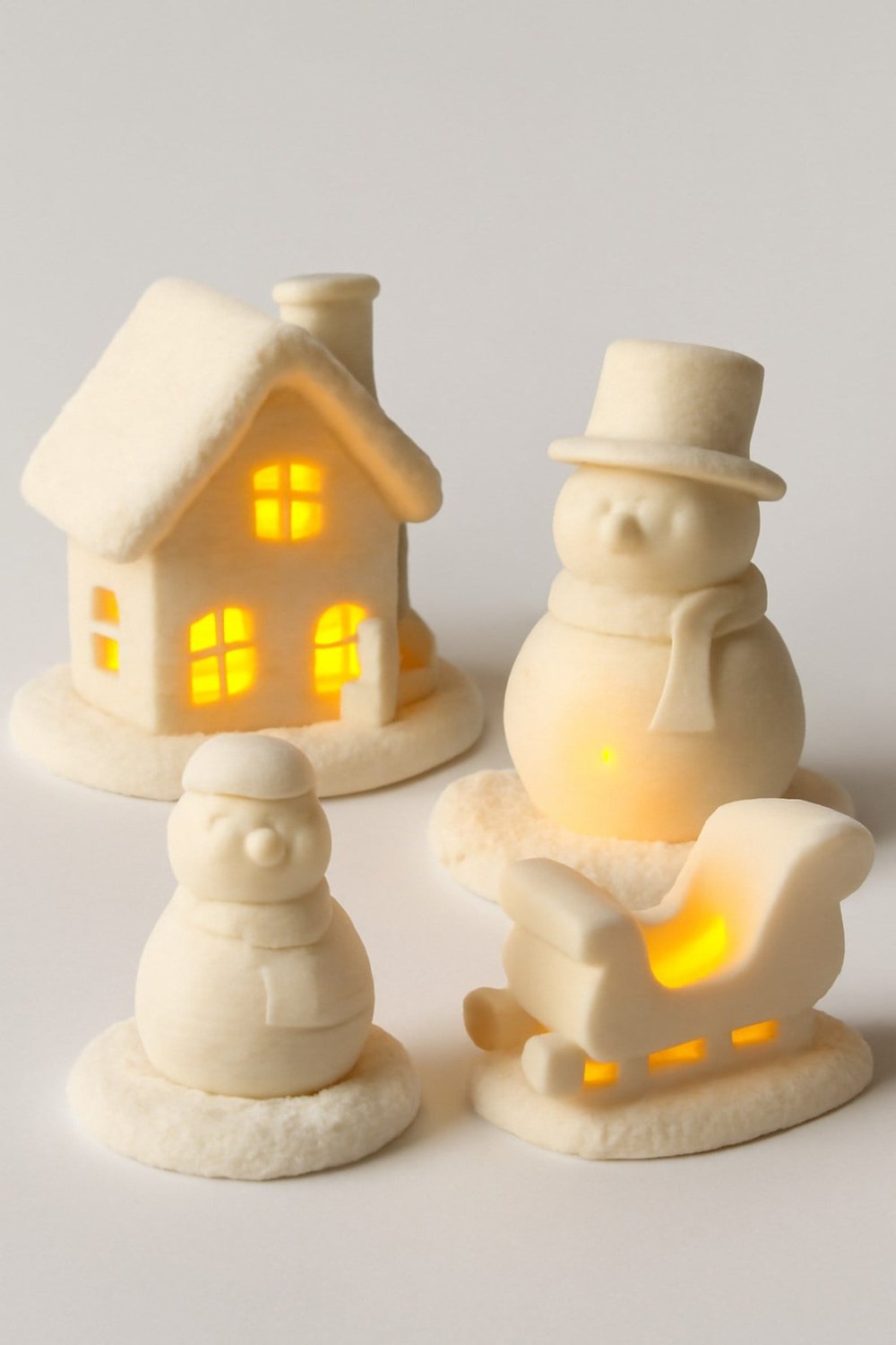 3 Adet Dekoratif Aydınlatma Mumluk Kıs Köy Set Plastiktir. Tea Light Mum Dahildir.