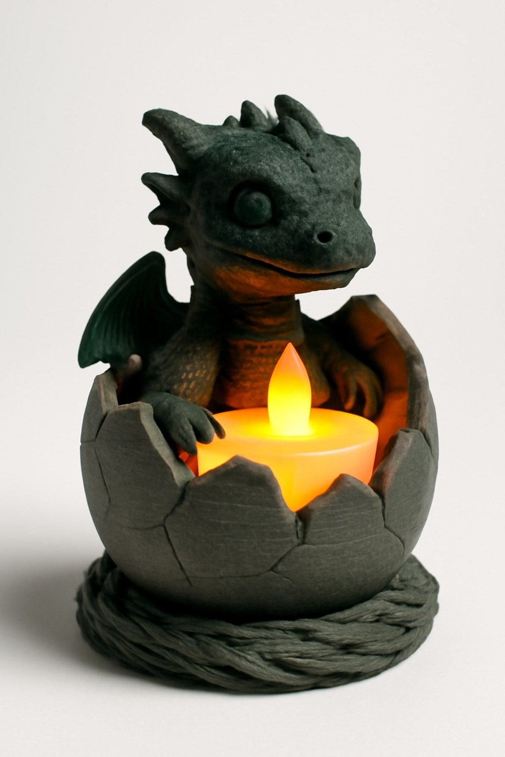 Dekoratif Aydınlatma Mumluk Ejderha Yumurta Mumluk Plastiktir. Tea Light Mum Dahildir.