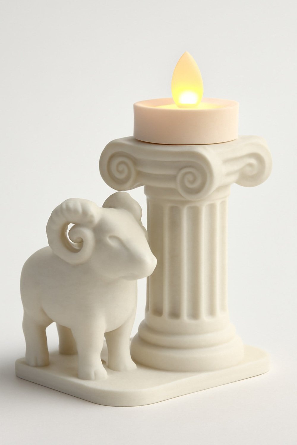 Dekoratif Aydınlatma Mumluk Koç Yunan Mumluk Plastiktir. Tea Light Mum Dahildir.