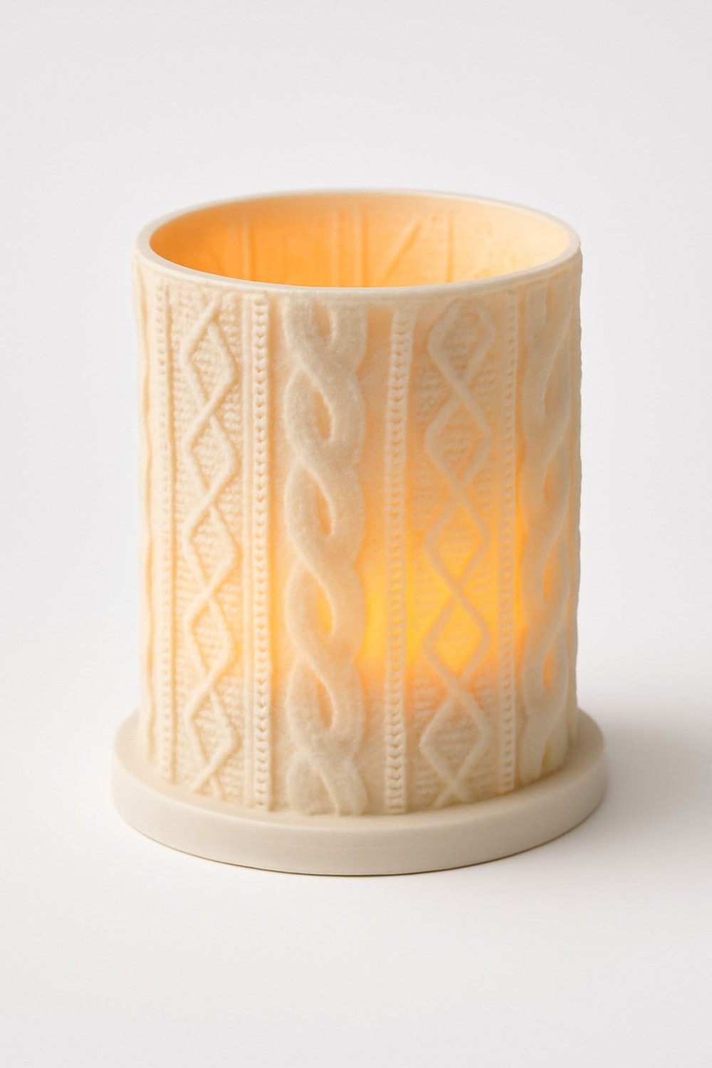 Dekoratif Aydınlatma Mumluk Örgü Mumluk Plastiktir. Tea Light Mum Dahildir.