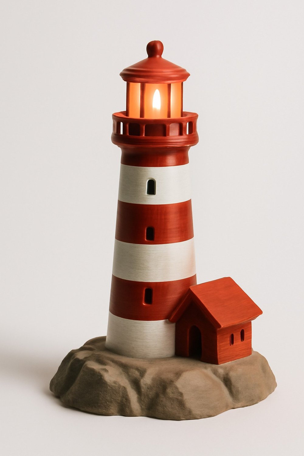 Dekoratif Aydınlatma Mumluk Uzak Ada Feneri Plastiktir. Tea Light Mum Dahildir.