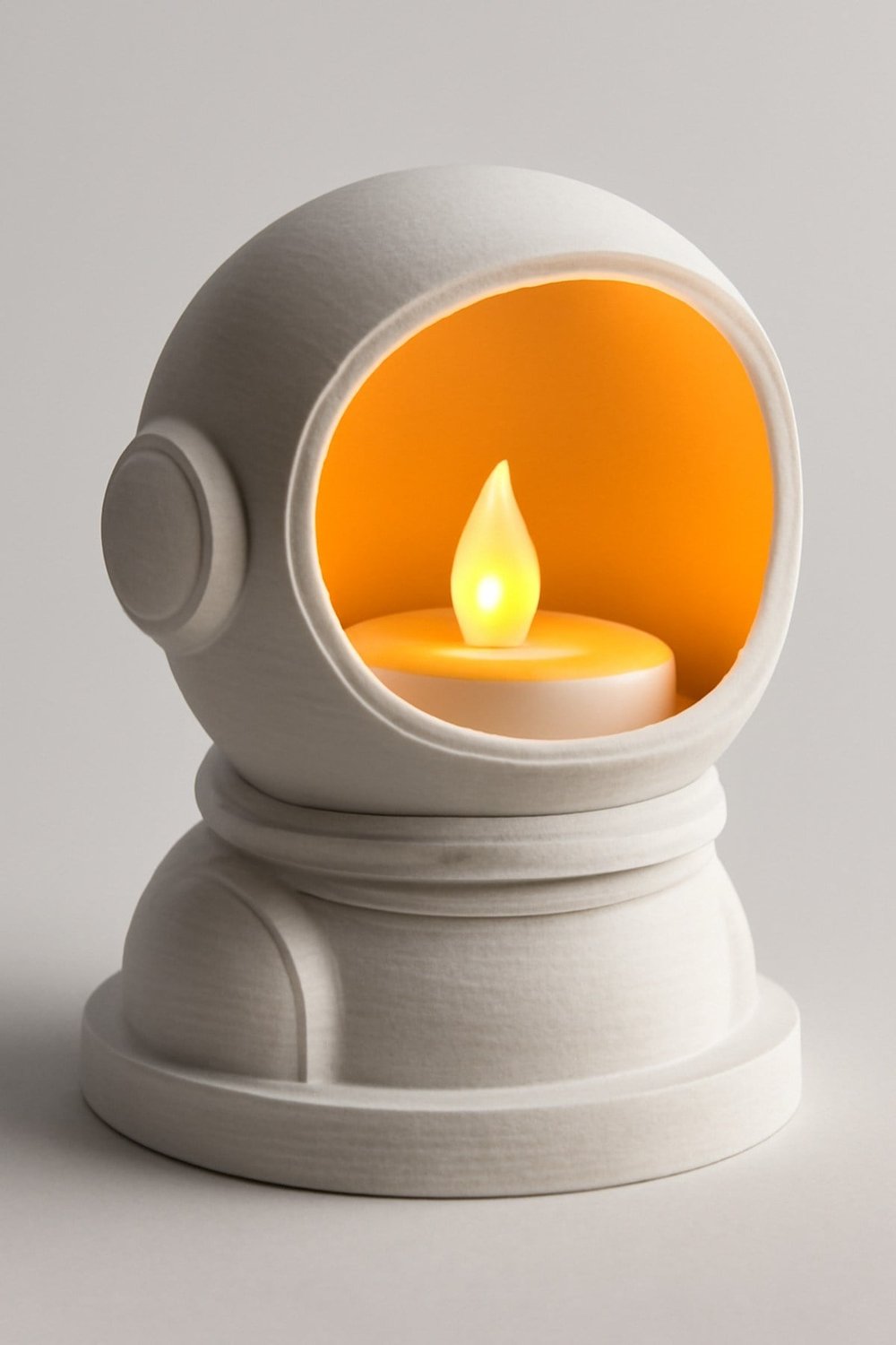 Dekoratif Aydınlatma Mumluk Uzay Kask Mumluk Plastiktir. Tea Light Mum Dahildir.