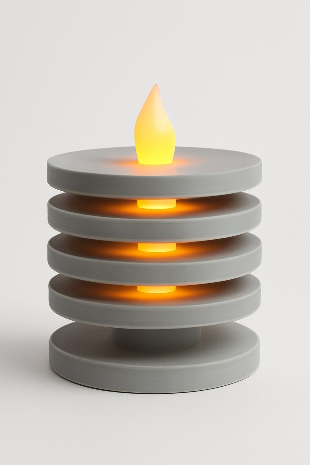 Dekoratif Aydınlatma Mumluk Yatay Çizgi Mumluk Plastiktir. Tea Light Mum Dahildir.